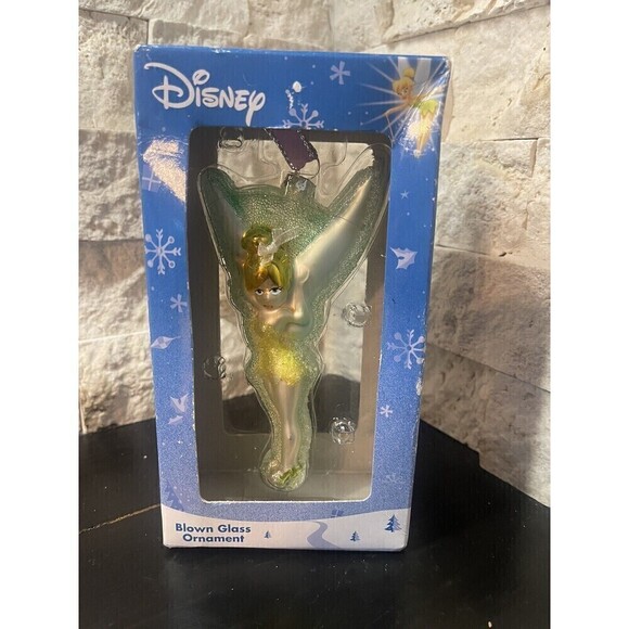 Disney Tinker Bell Blown Glass Ornament Holiday Christmas 5" Peter Pan - Picture 4 of 7